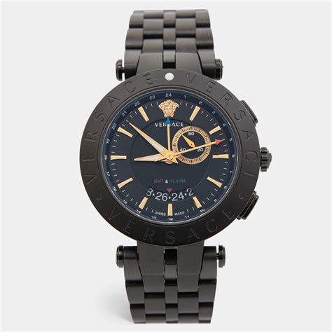 versace race 46|Versace Mens Black 46 mm V.